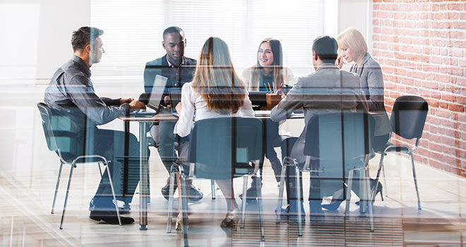 People attending a business meeting